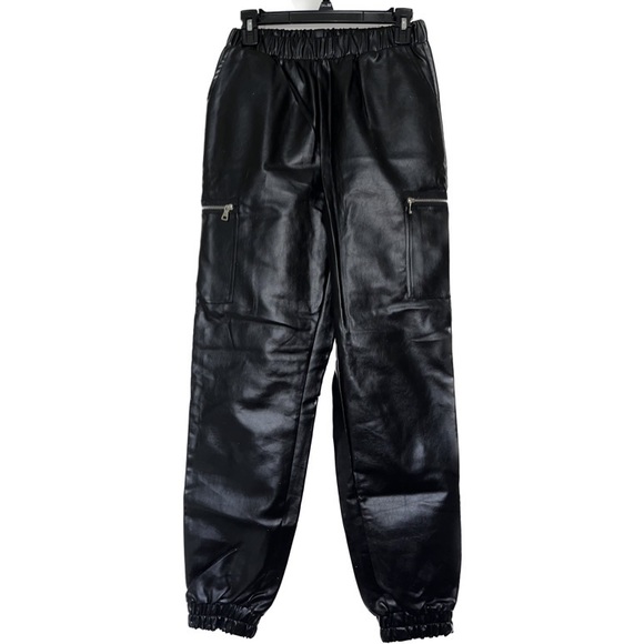 Missguided leather sweat pants size 4 - Picture 1 of 3
